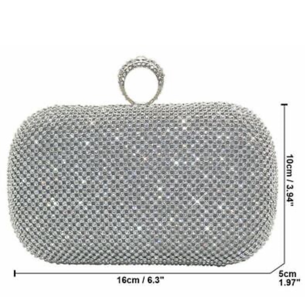 Never Used! Silver Rhinestone Clutch
